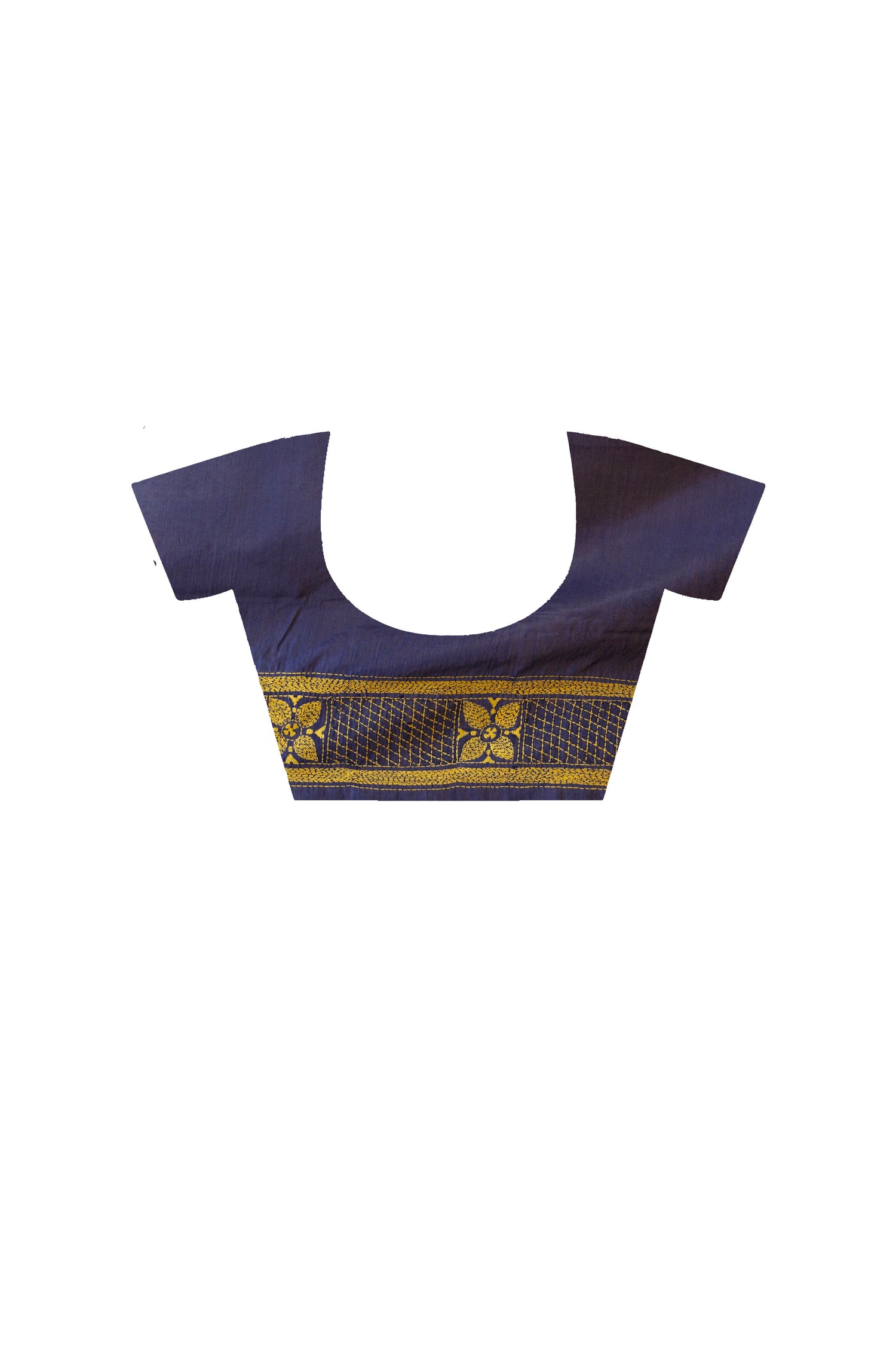 Bangalore Silk Kantha Stitch Saree