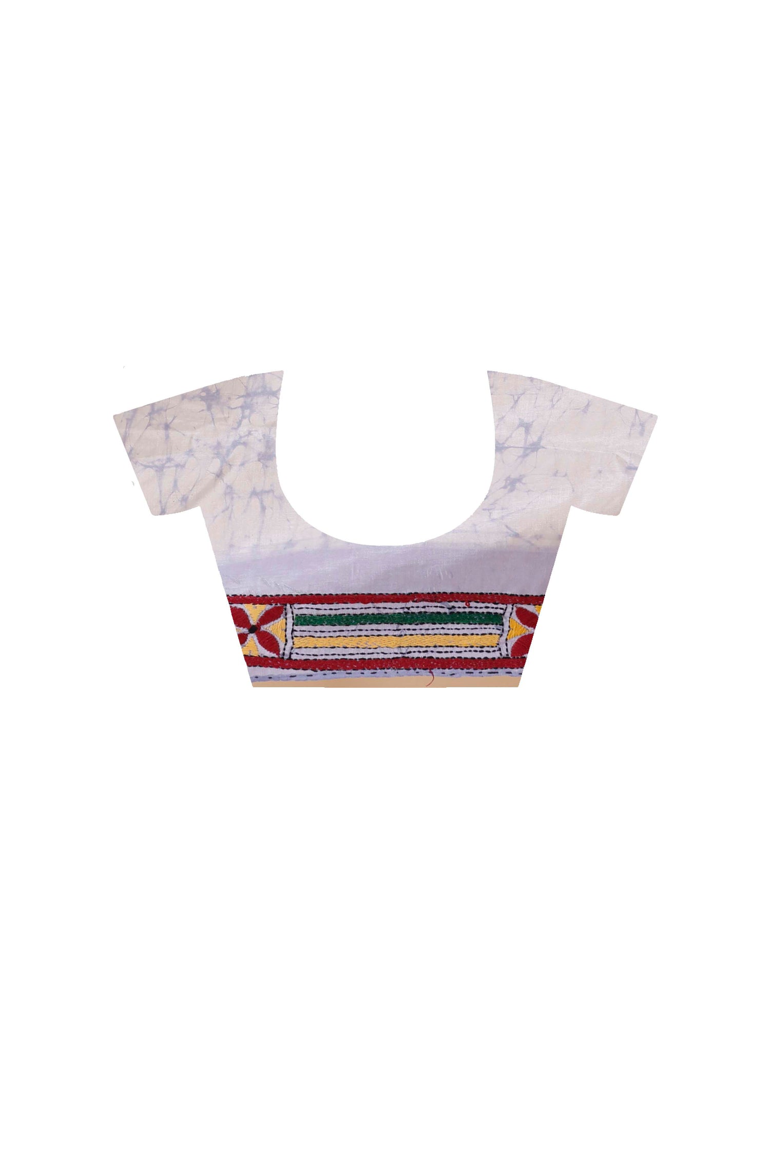 Bangalore Silk Batik Kantha Stitch Saree