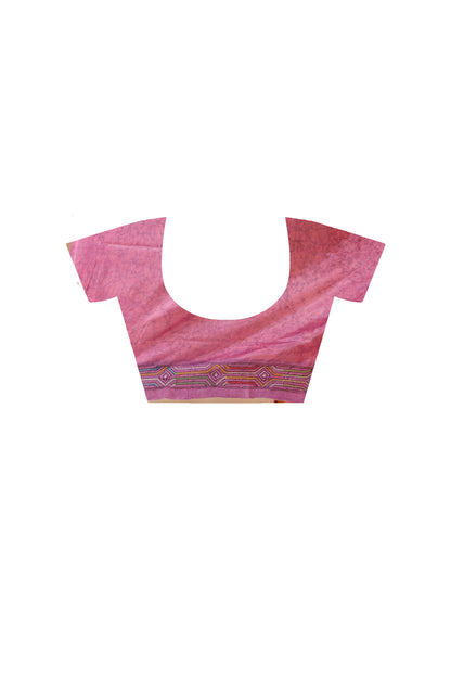 Bangalore Silk Batik Kantha Stitch Saree