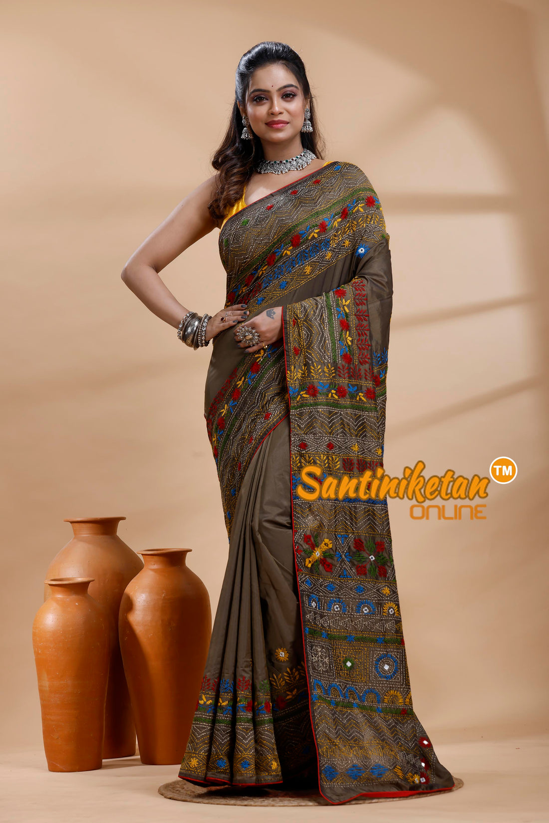 Bangalore Silk Lambani Stitch Saree