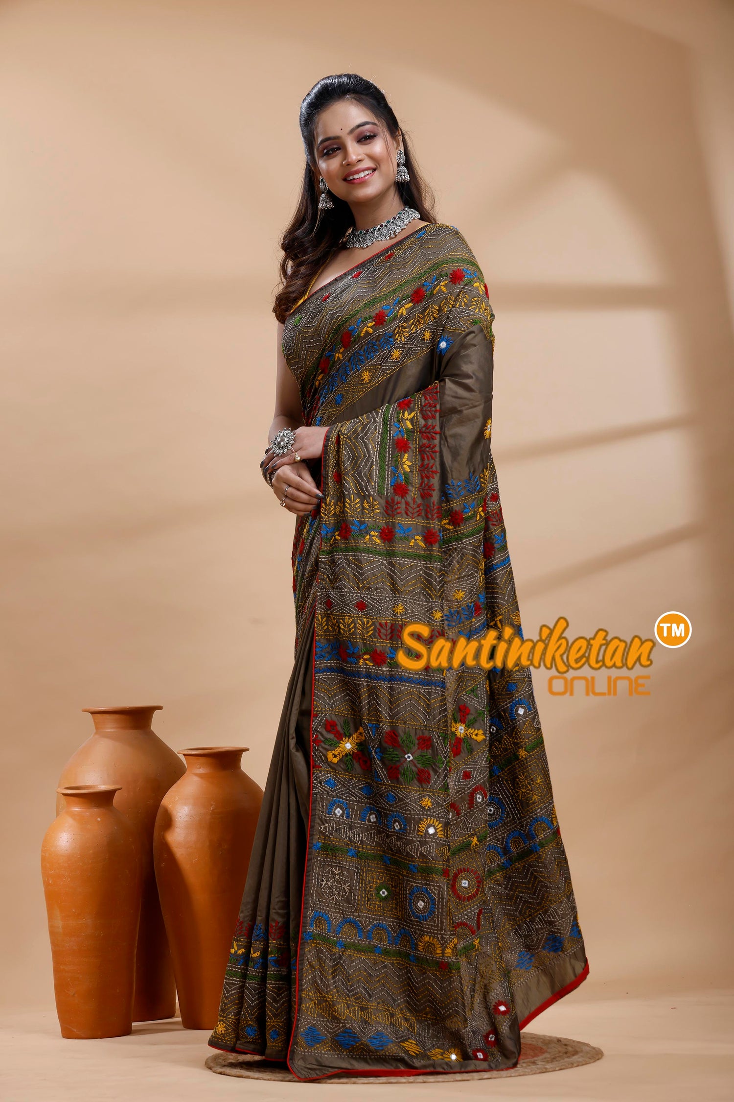 Bangalore Silk Lambani Stitch Saree