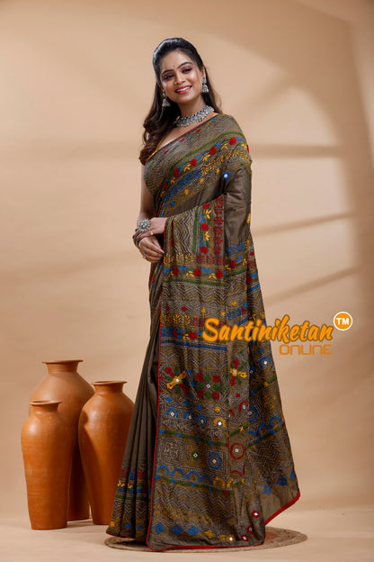 Bangalore Silk Lambani Stitch Saree
