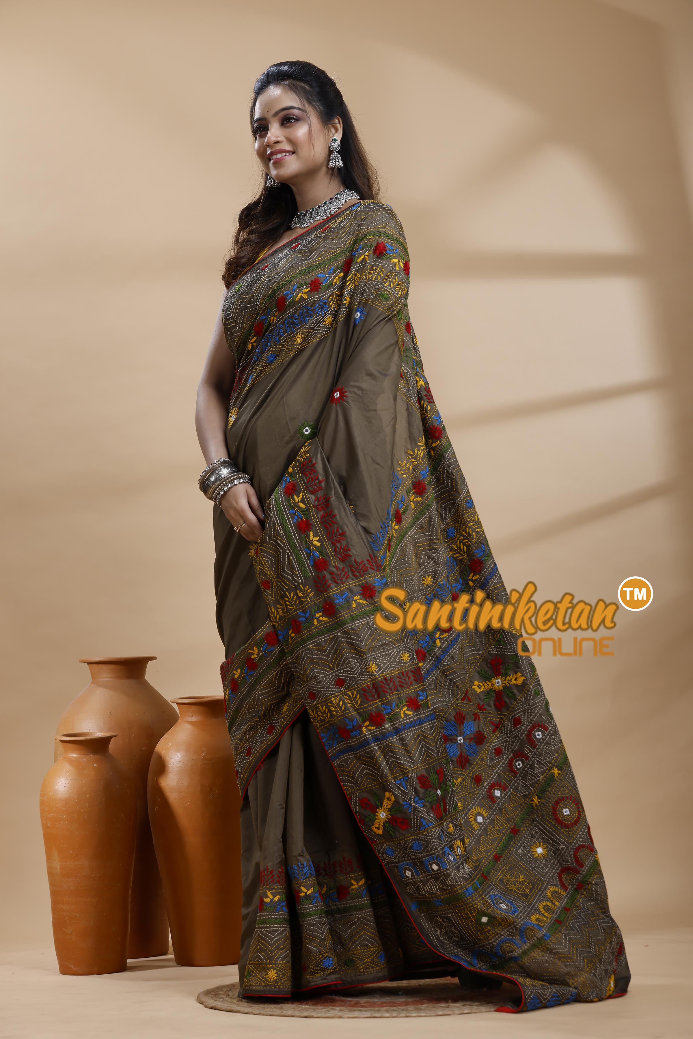 Bangalore Silk Lambani Stitch Saree