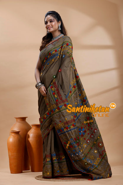Bangalore Silk Lambani Stitch Saree