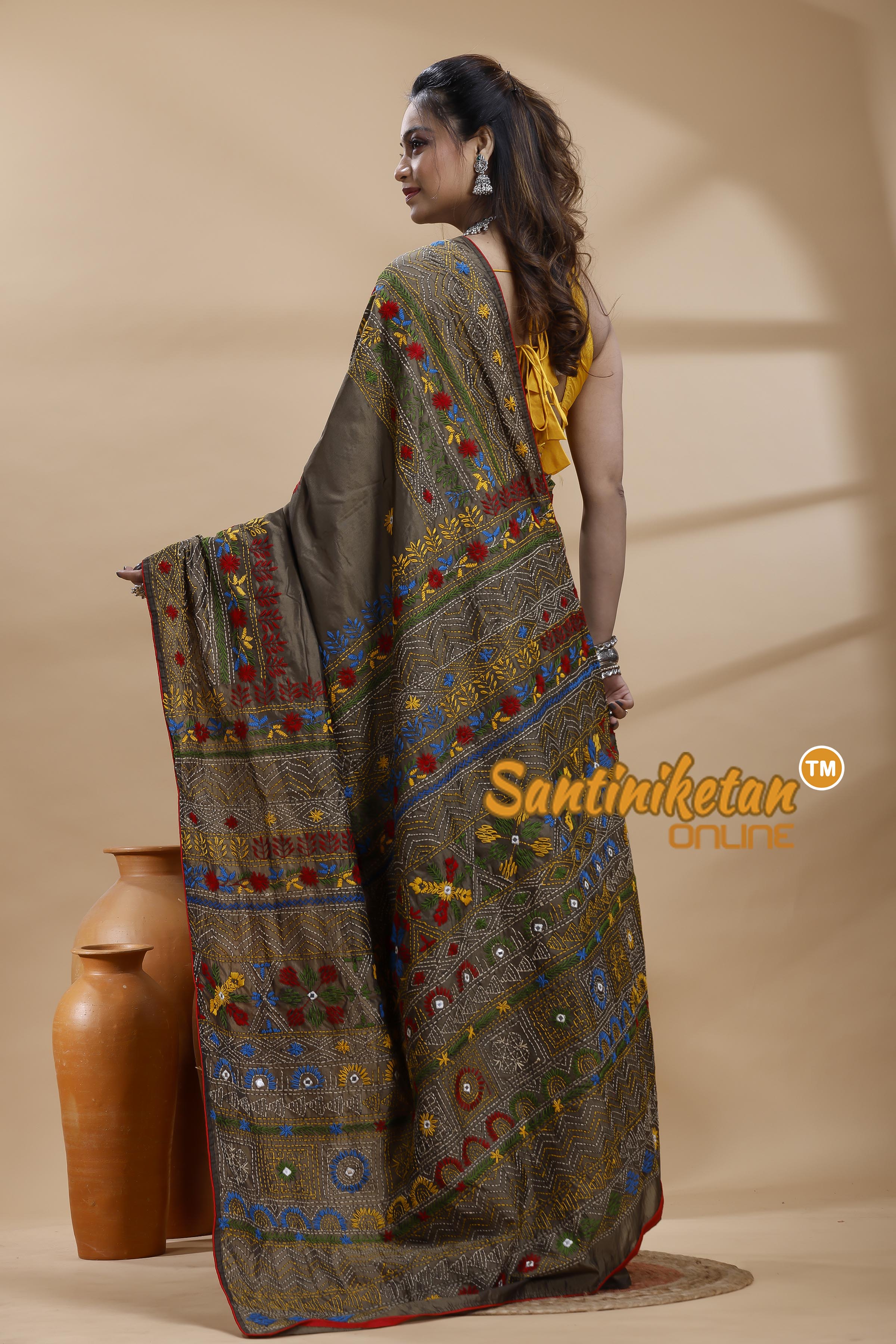 Bangalore Silk Lambani Stitch Saree