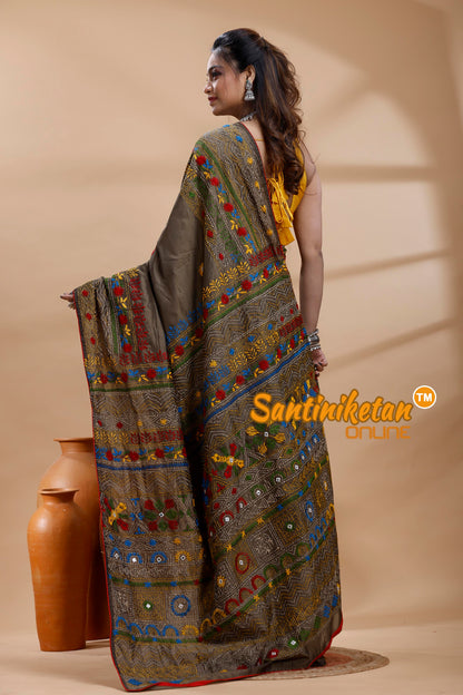 Bangalore Silk Lambani Stitch Saree