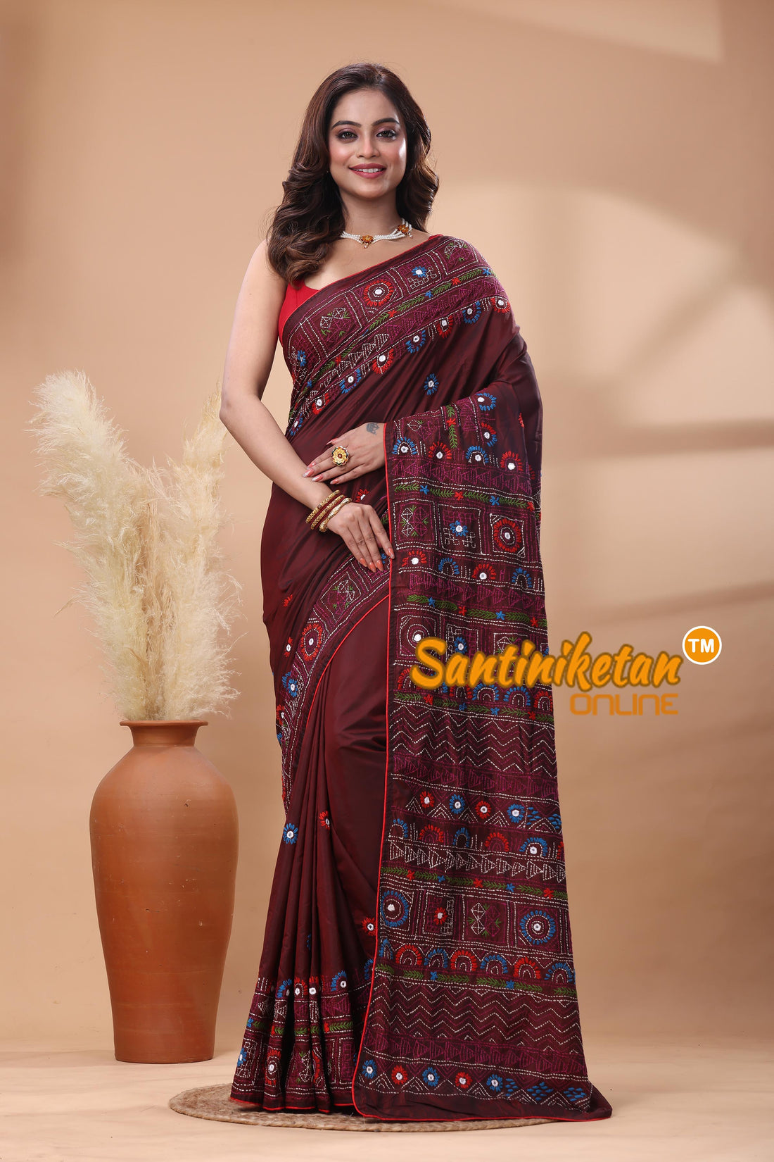 Bangalore Silk Lambani Stitch Saree