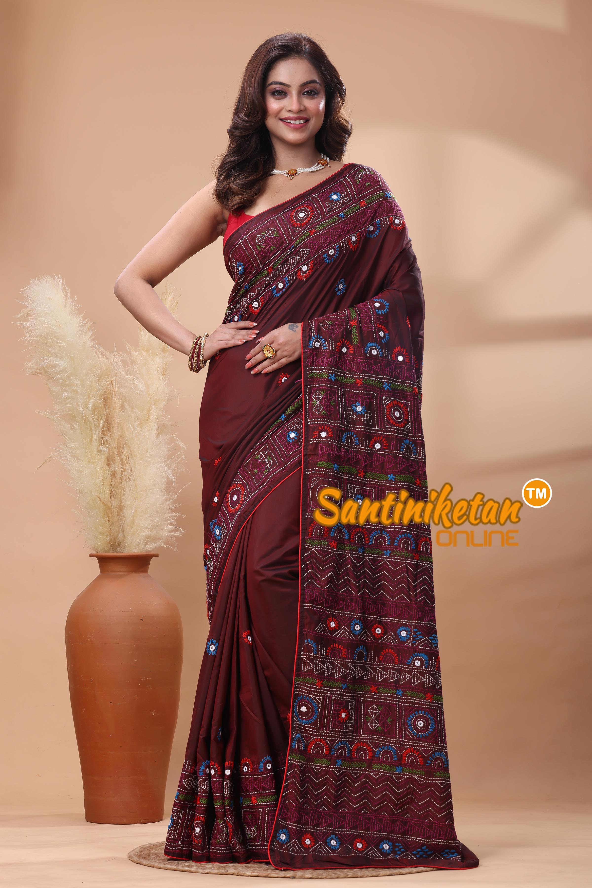 Bangalore Silk Lambani Stitch Saree