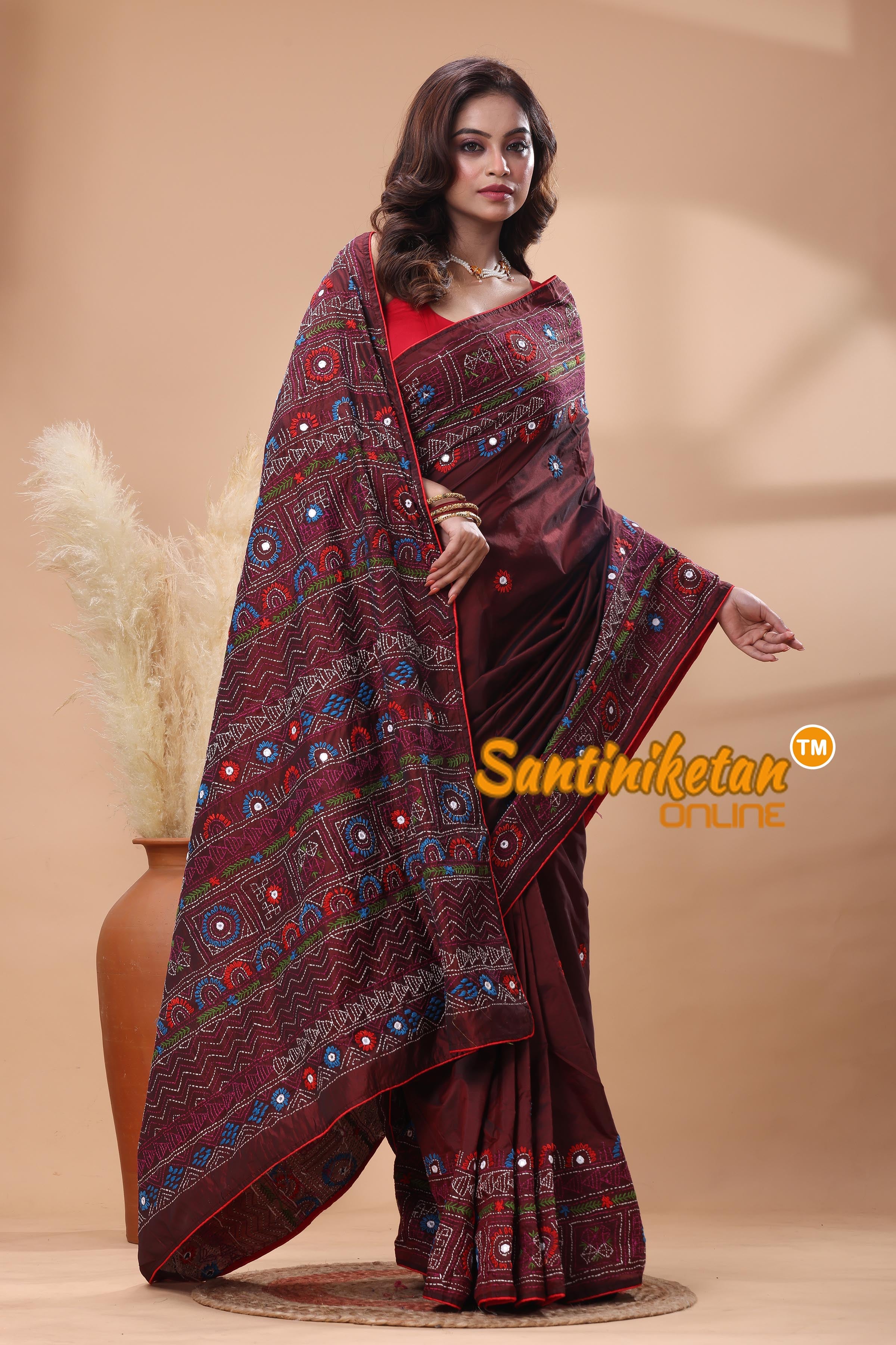 Bangalore Silk Lambani Stitch Saree