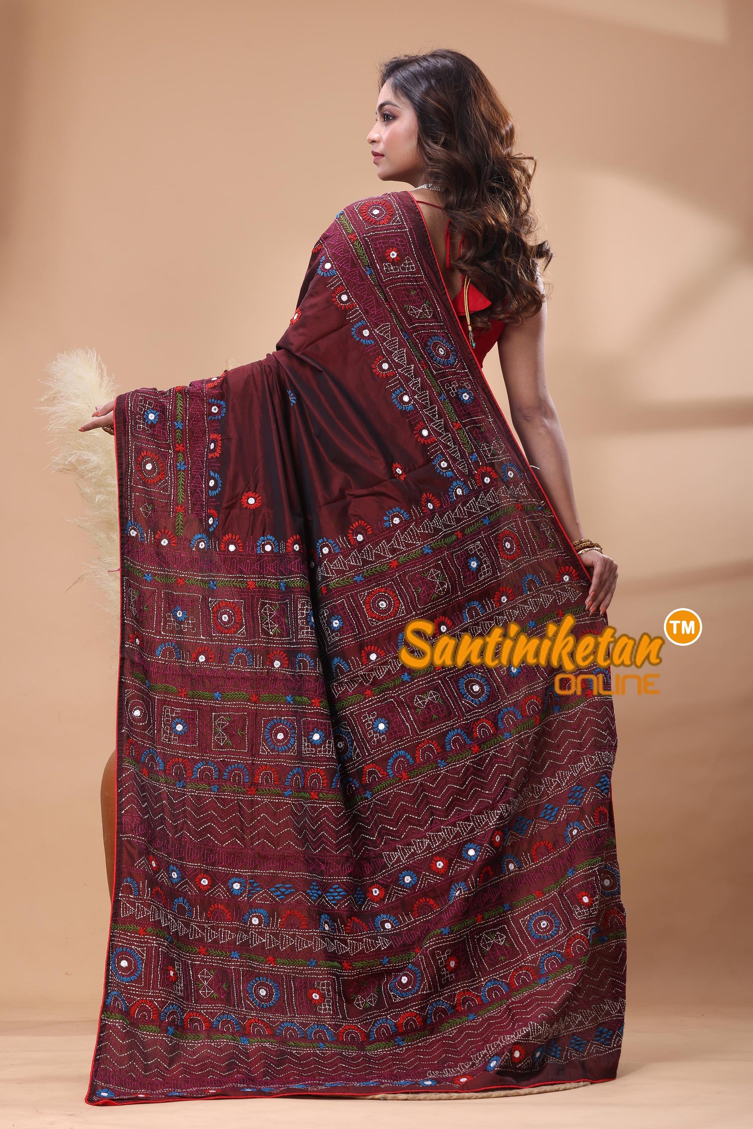 Bangalore Silk Lambani Stitch Saree