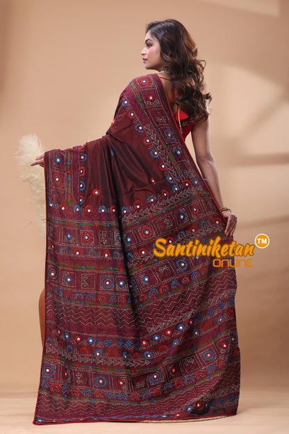 Bangalore Silk Lambani Stitch Saree