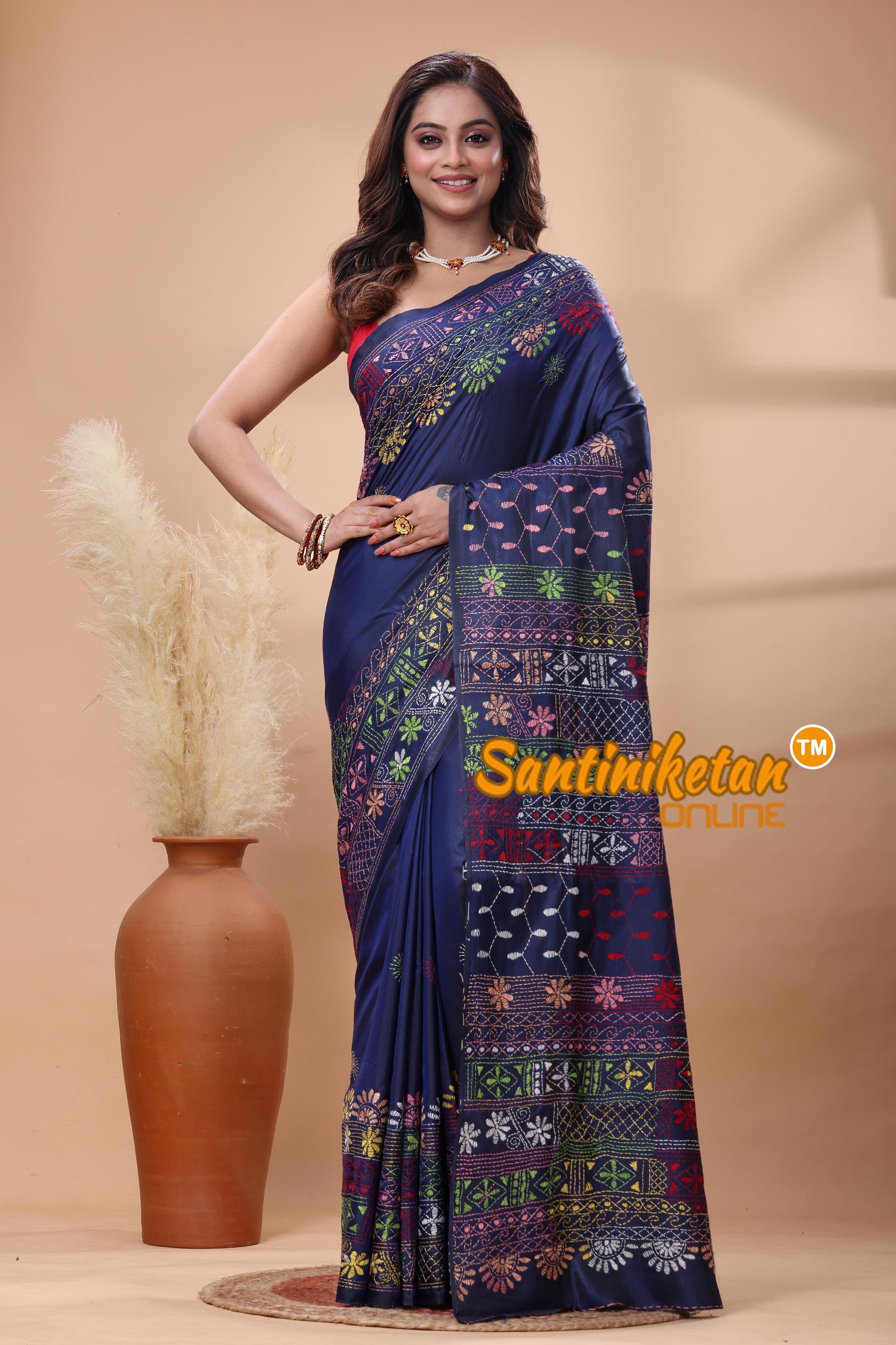 Bangalore Silk Lambani Stitch Saree