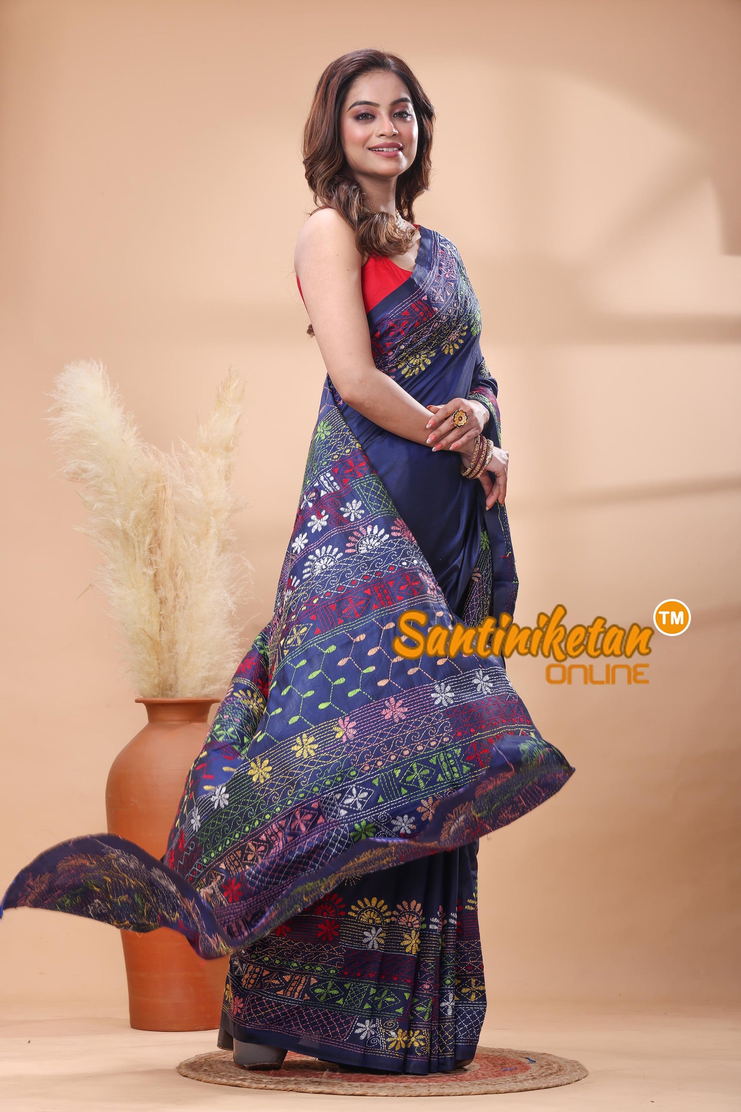Bangalore Silk Lambani Stitch Saree