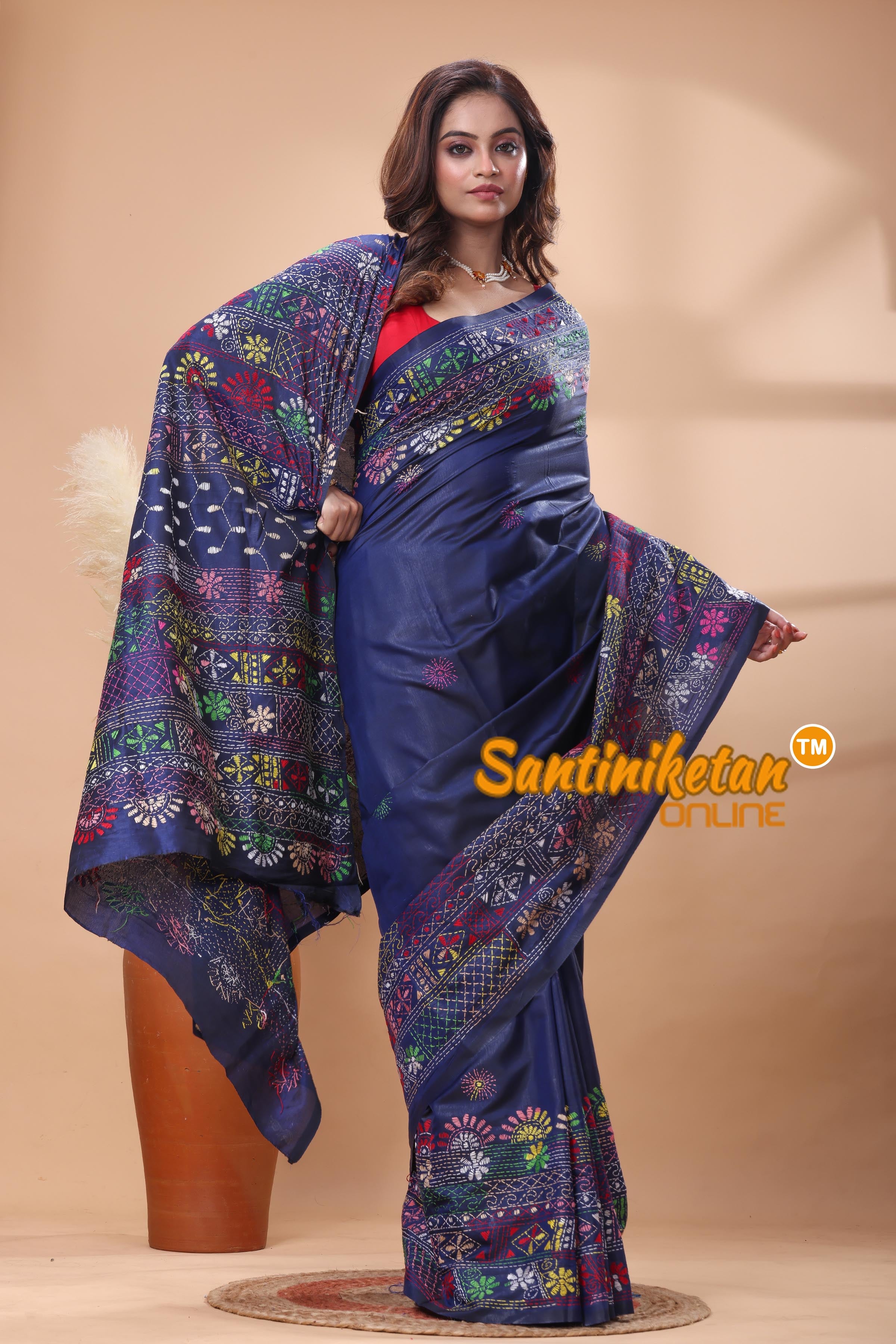 Bangalore Silk Lambani Stitch Saree