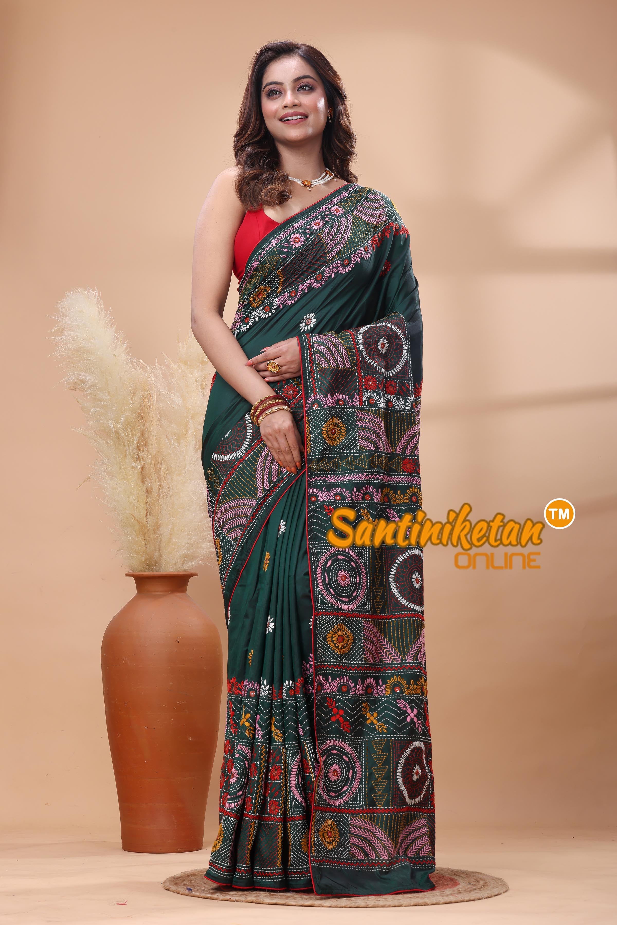 Bangalore Silk Lambani Stitch Saree