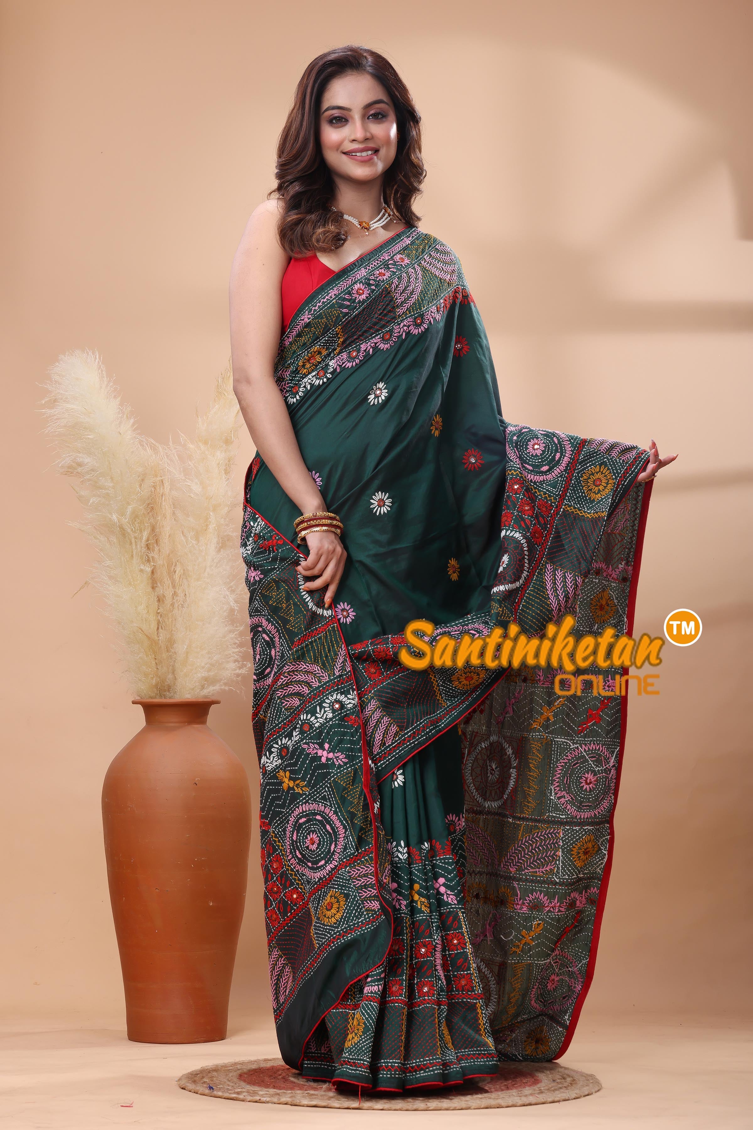 Bangalore Silk Lambani Stitch Saree