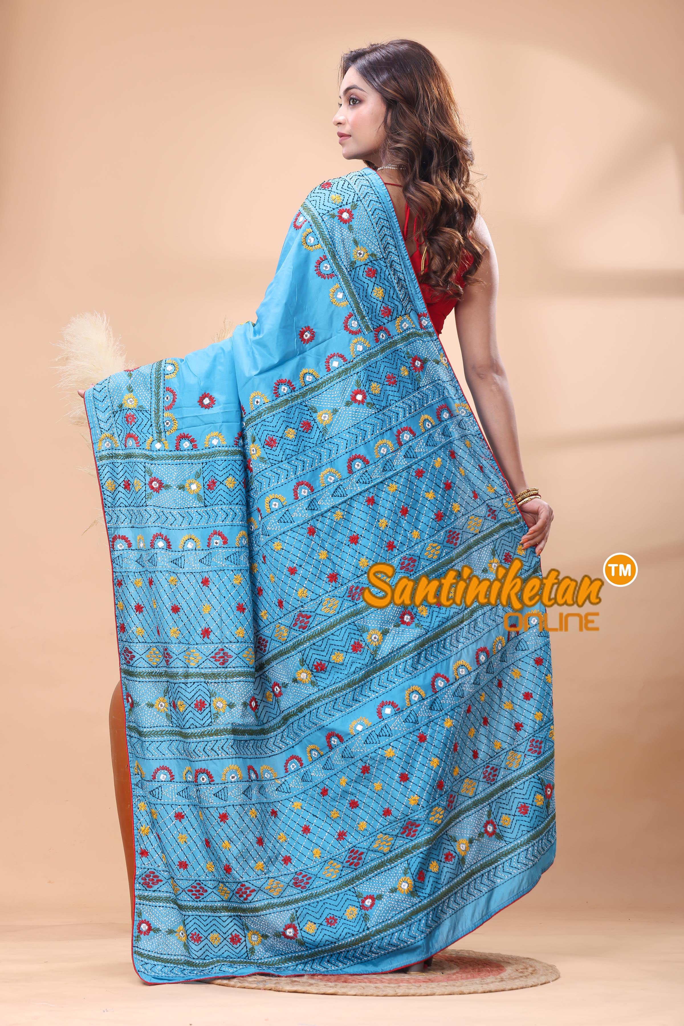 Bangalore Silk Lambani Stitch Saree