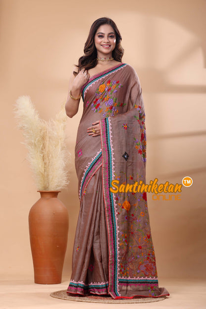 Half Tussar Bullion Stitch Saree