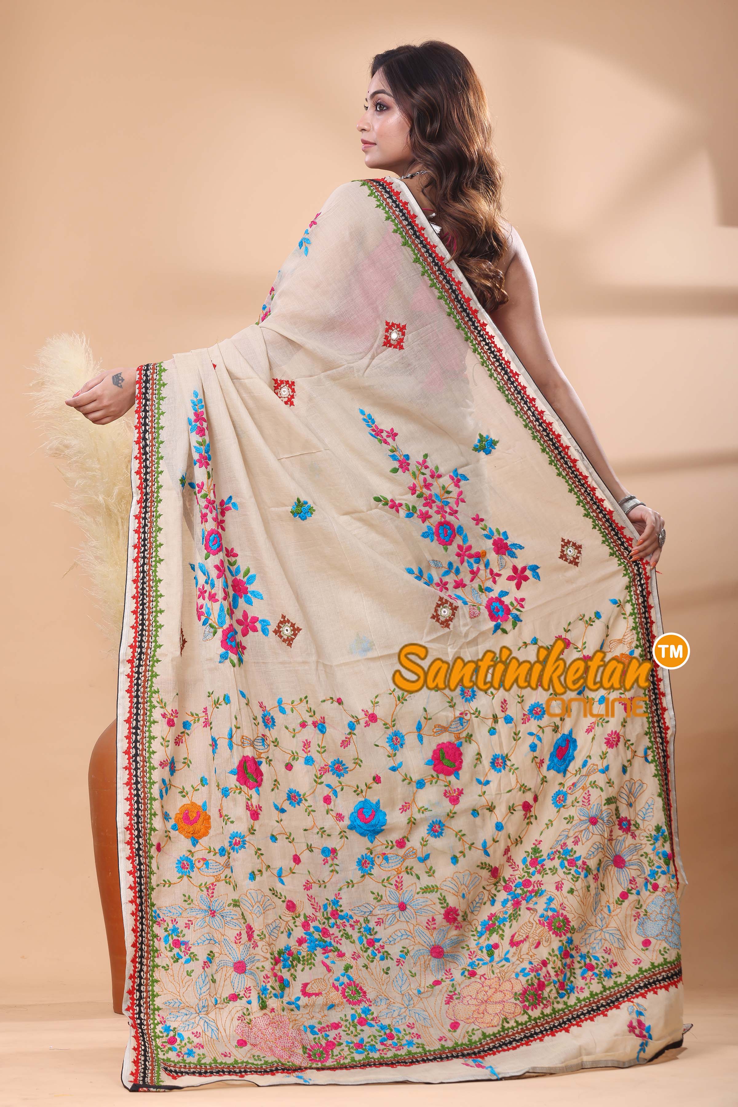 Half Tussar Bullion Stitch Saree