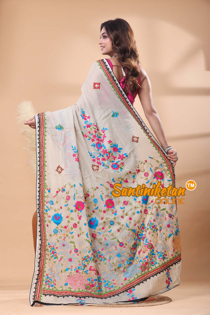Half Tussar Bullion Stitch Saree