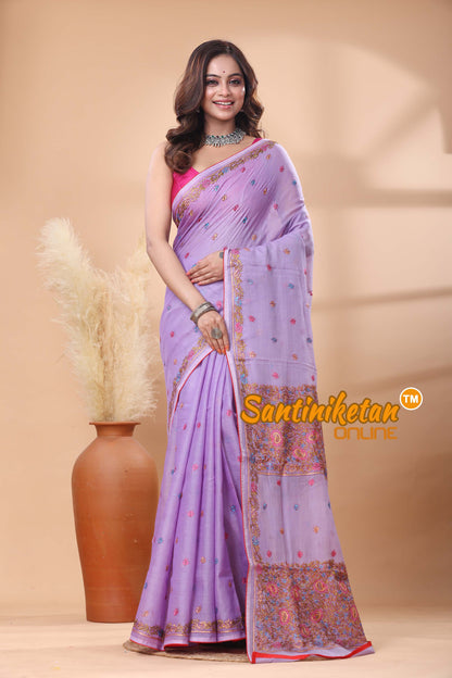 Half Tussar Kashmiri Stitch Saree
