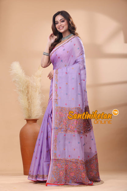 Half Tussar Kashmiri Stitch Saree