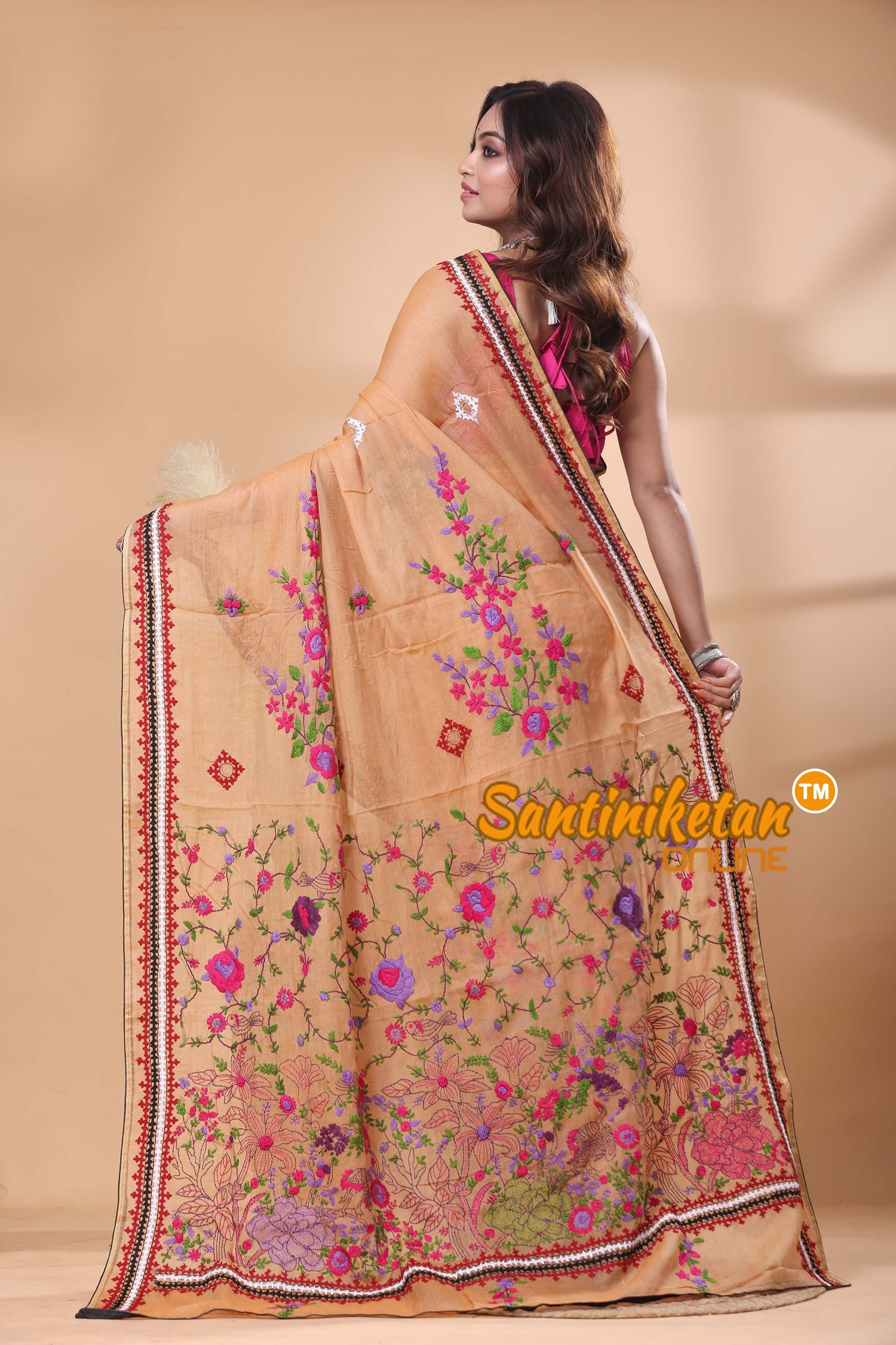 Half Tussar Bullion Stitch Saree