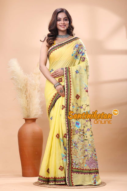 Half Tussar Bullion Stitch Saree