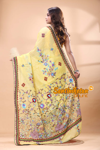 Half Tussar Bullion Stitch Saree