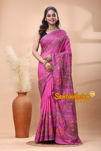 Bangalore Silk Lambani Stitch Saree