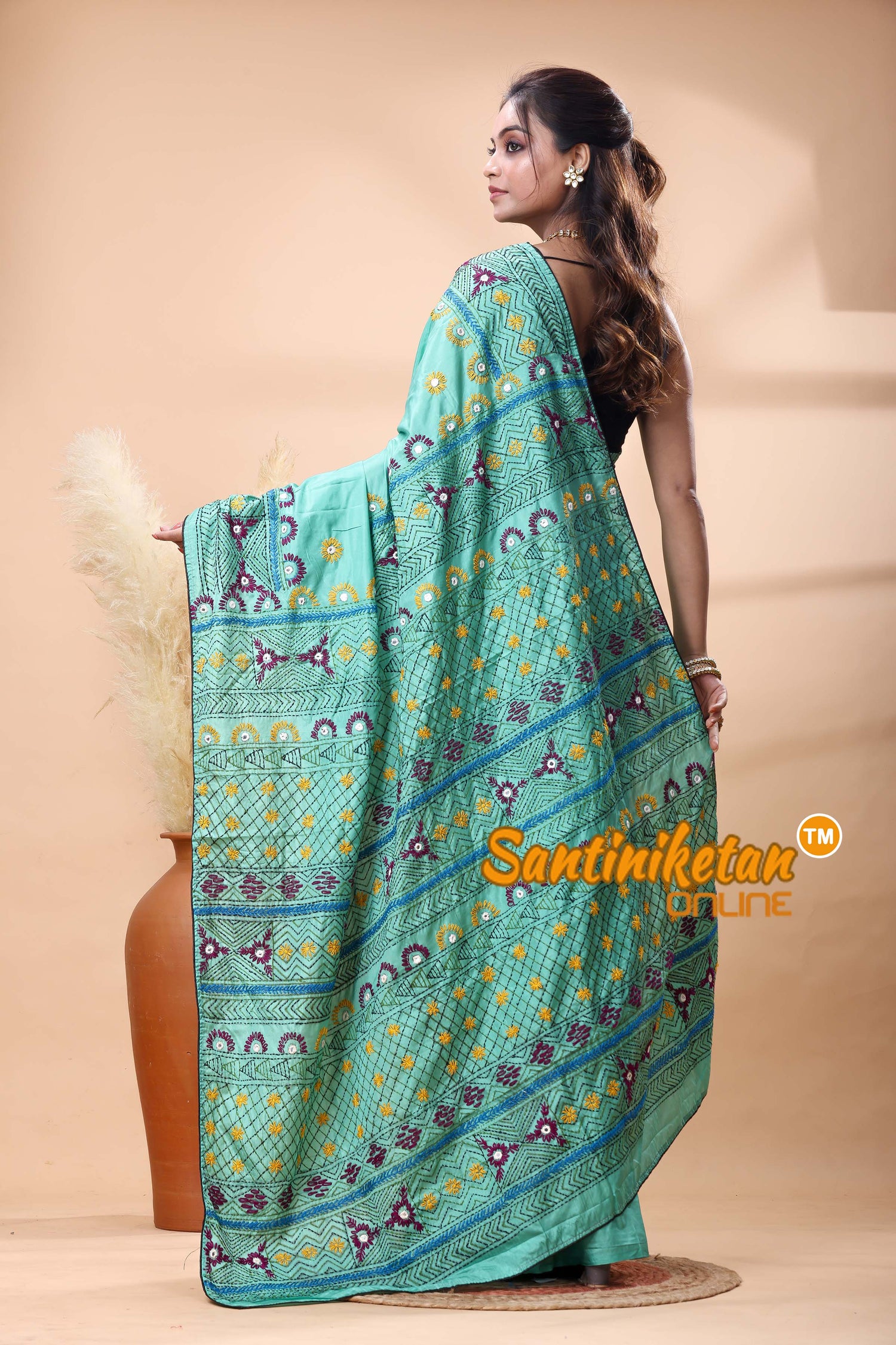 Bangalore Silk Lambani Stitch Saree