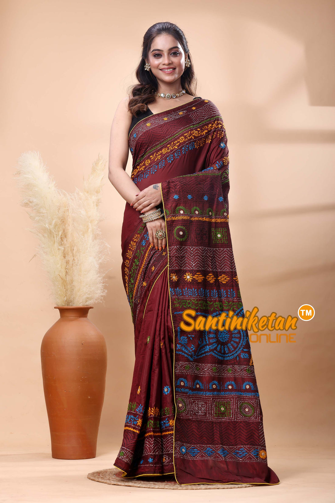 Bangalore Silk Lambani Stitch Saree