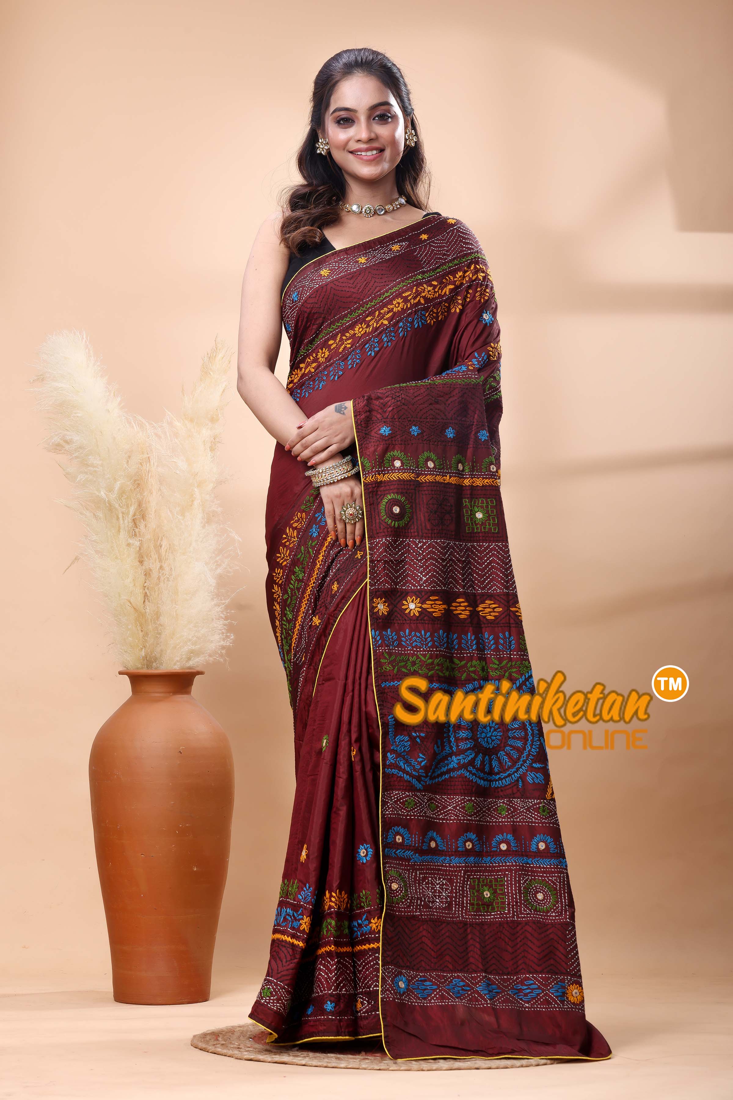 Bangalore Silk Lambani Stitch Saree
