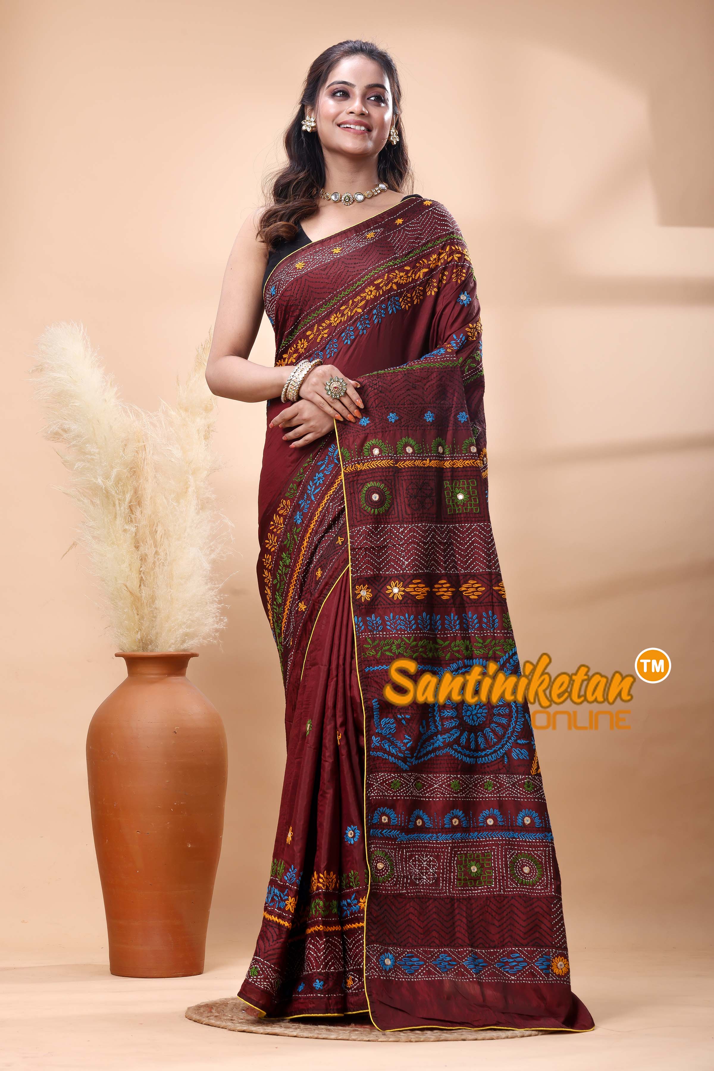 Bangalore Silk Lambani Stitch Saree