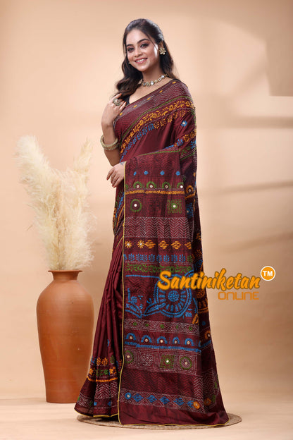 Bangalore Silk Lambani Stitch Saree