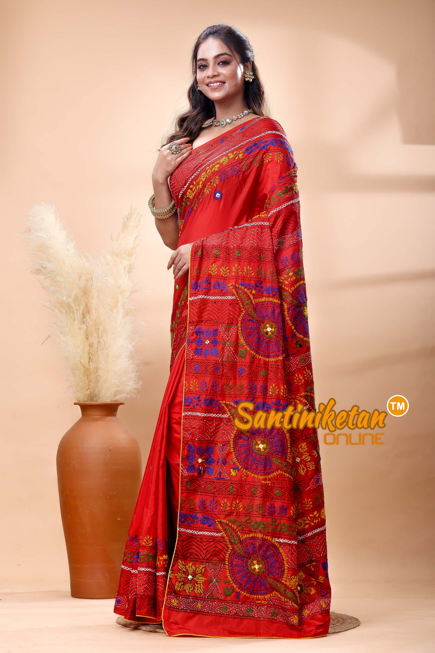 Bangalore Silk Lambani Stitch Saree