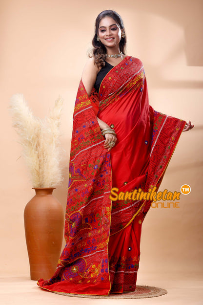 Bangalore Silk Lambani Stitch Saree