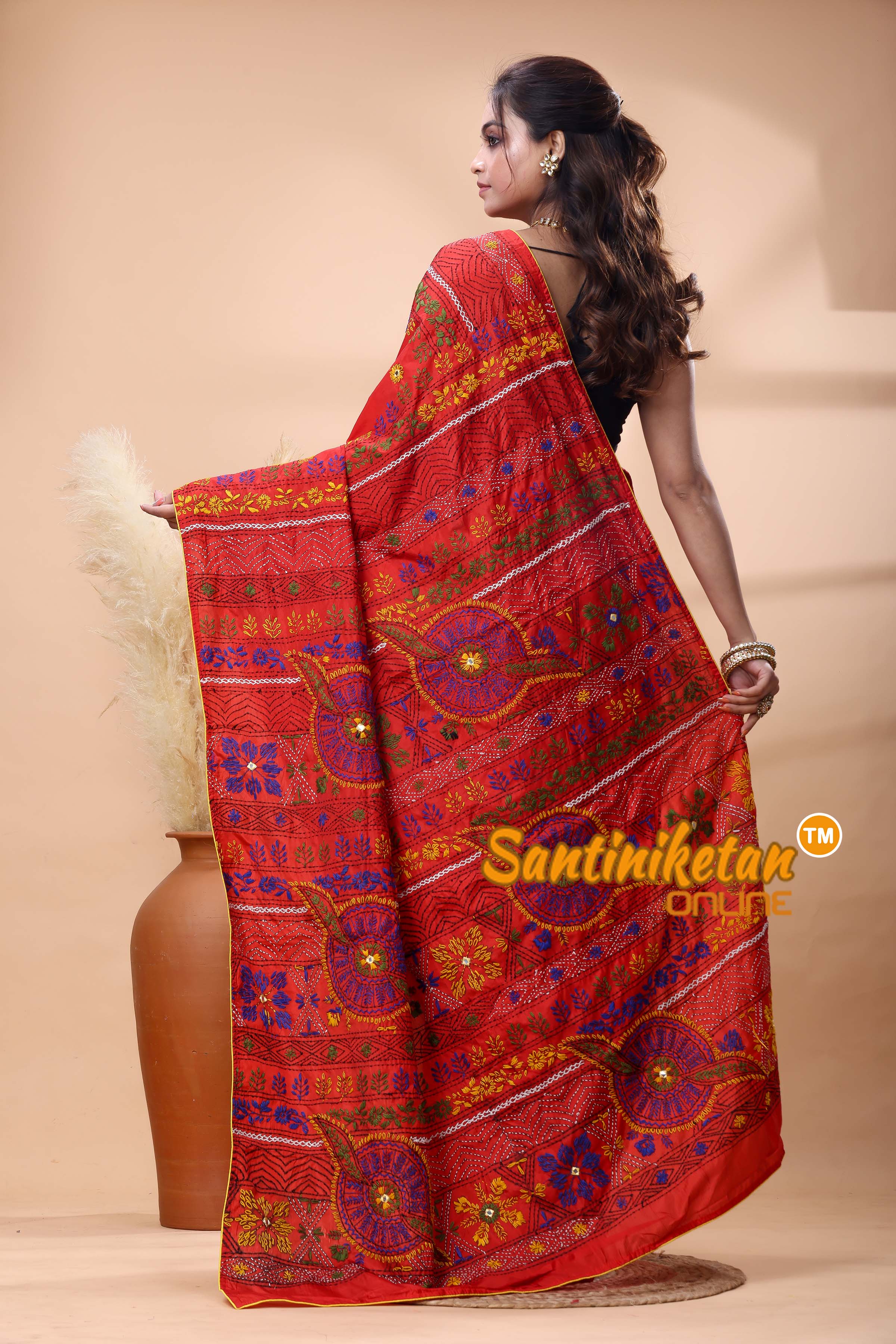 Bangalore Silk Lambani Stitch Saree