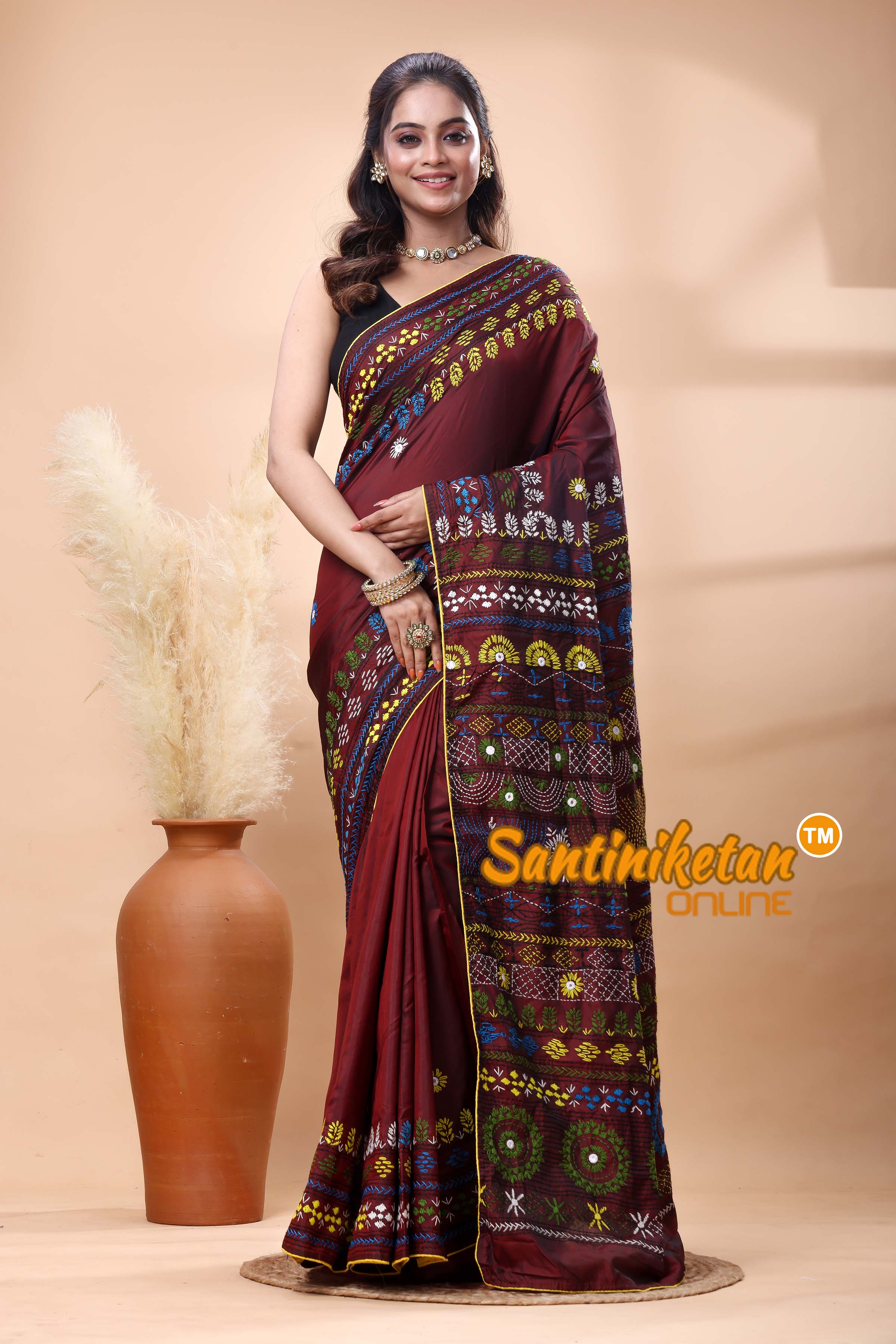 Bangalore Silk Lambani Stitch Saree