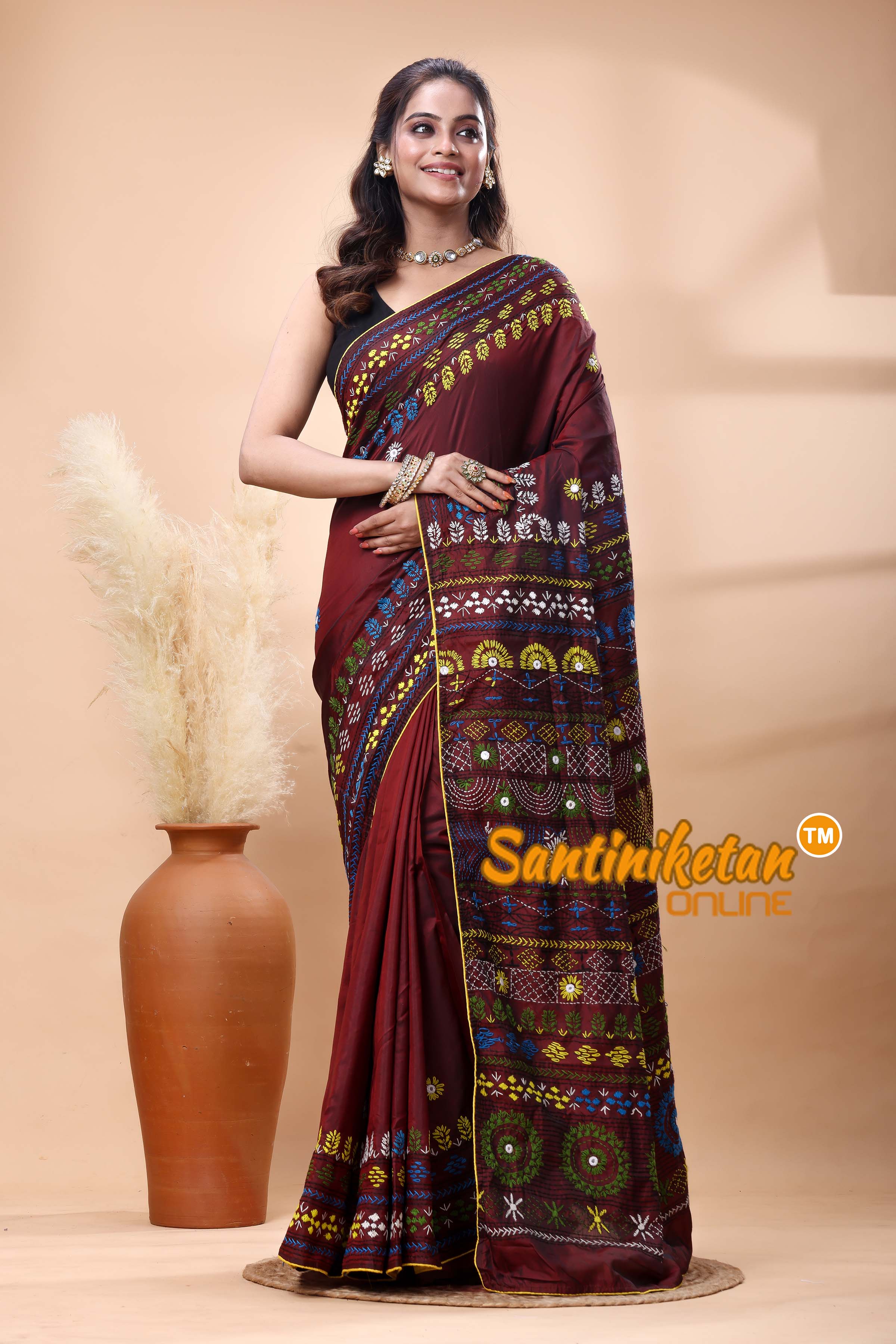 Bangalore Silk Lambani Stitch Saree