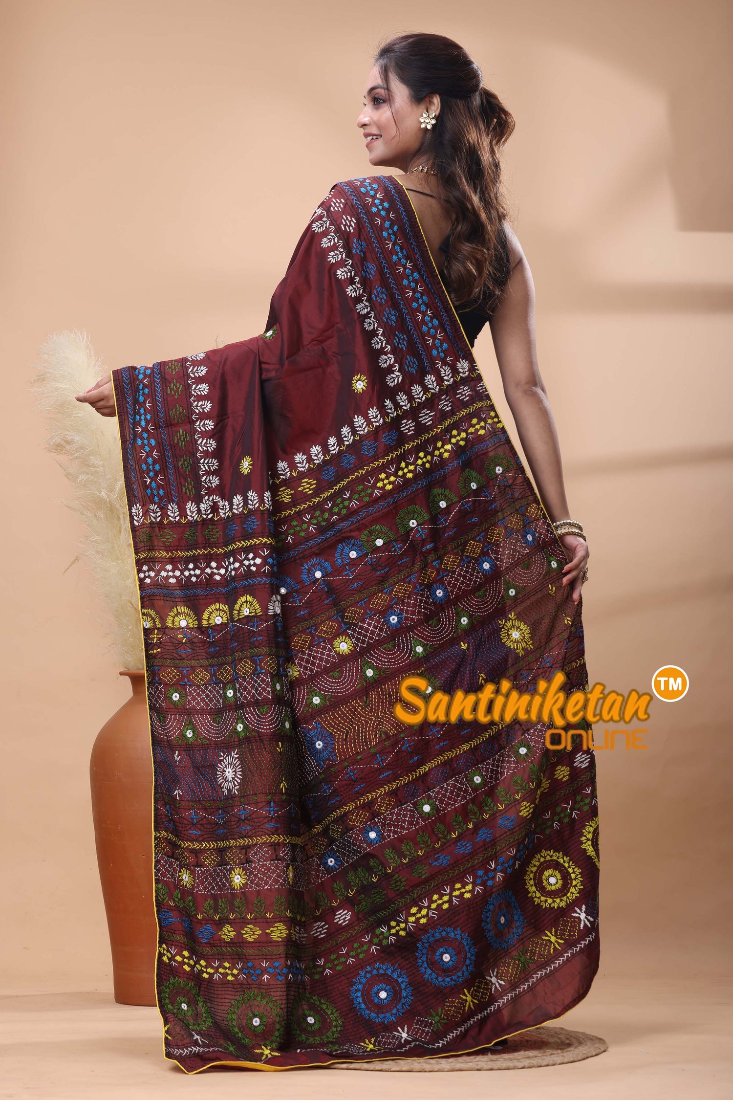 Bangalore Silk Lambani Stitch Saree