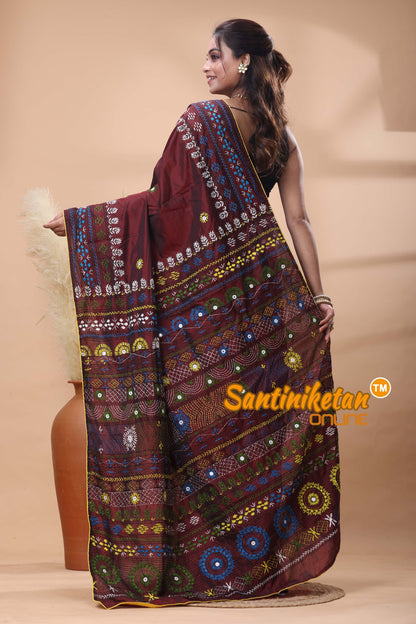Bangalore Silk Lambani Stitch Saree