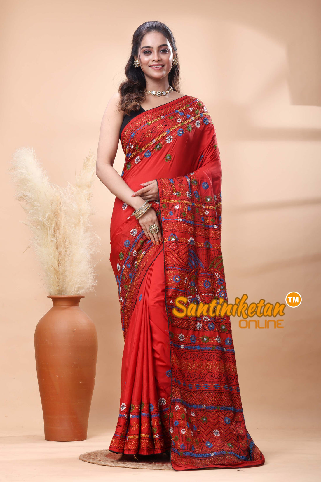Bangalore Silk Lambani Stitch Saree