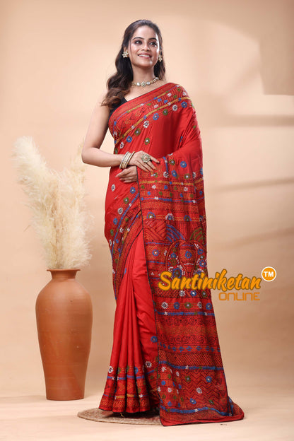 Bangalore Silk Lambani Stitch Saree