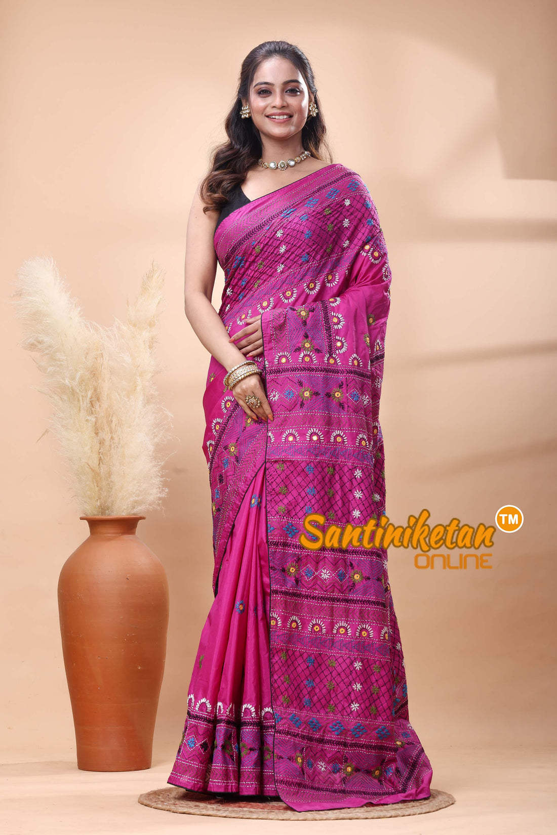 Bangalore Silk Lambani Stitch Saree