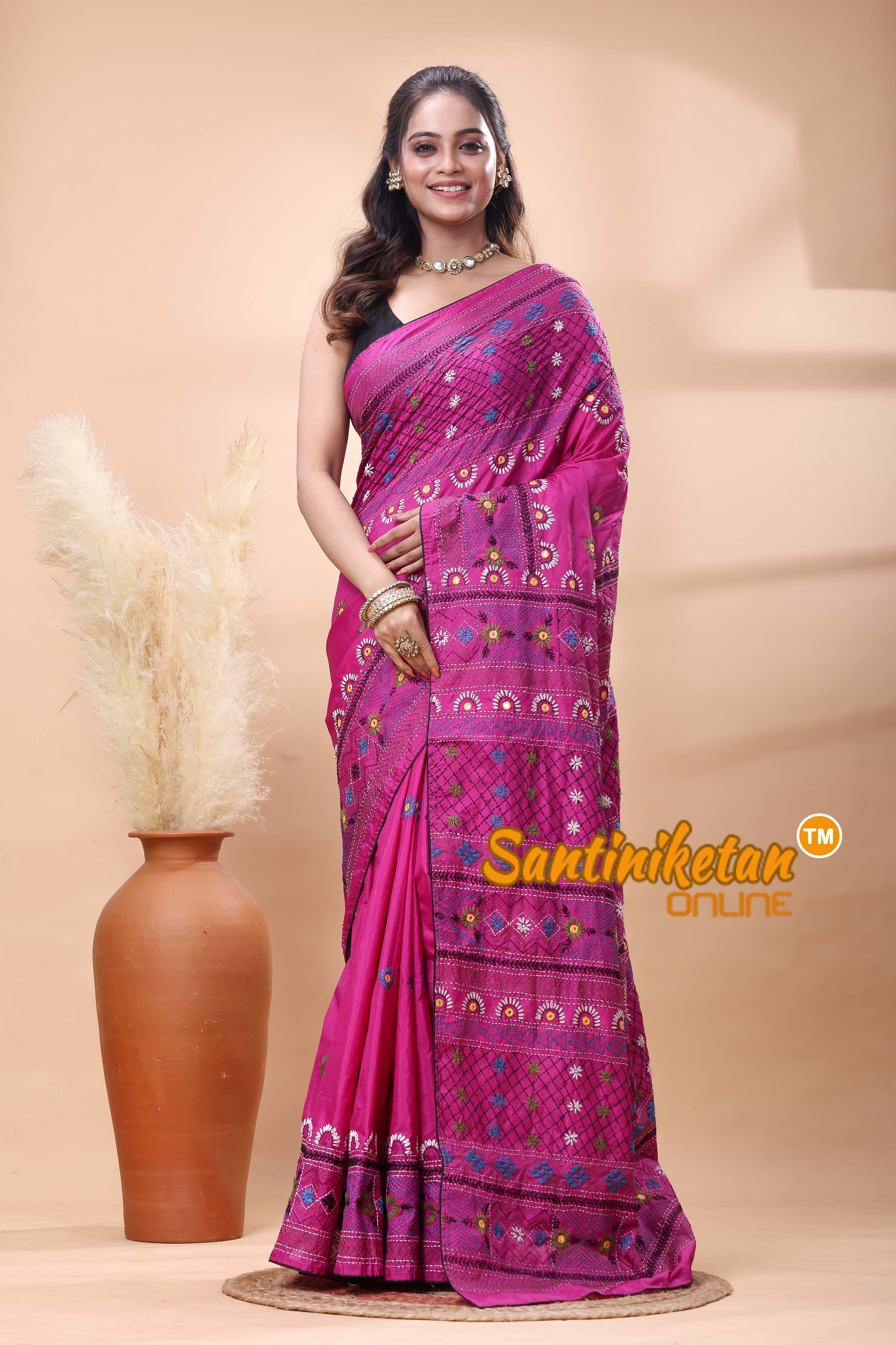 Bangalore Silk Lambani Stitch Saree