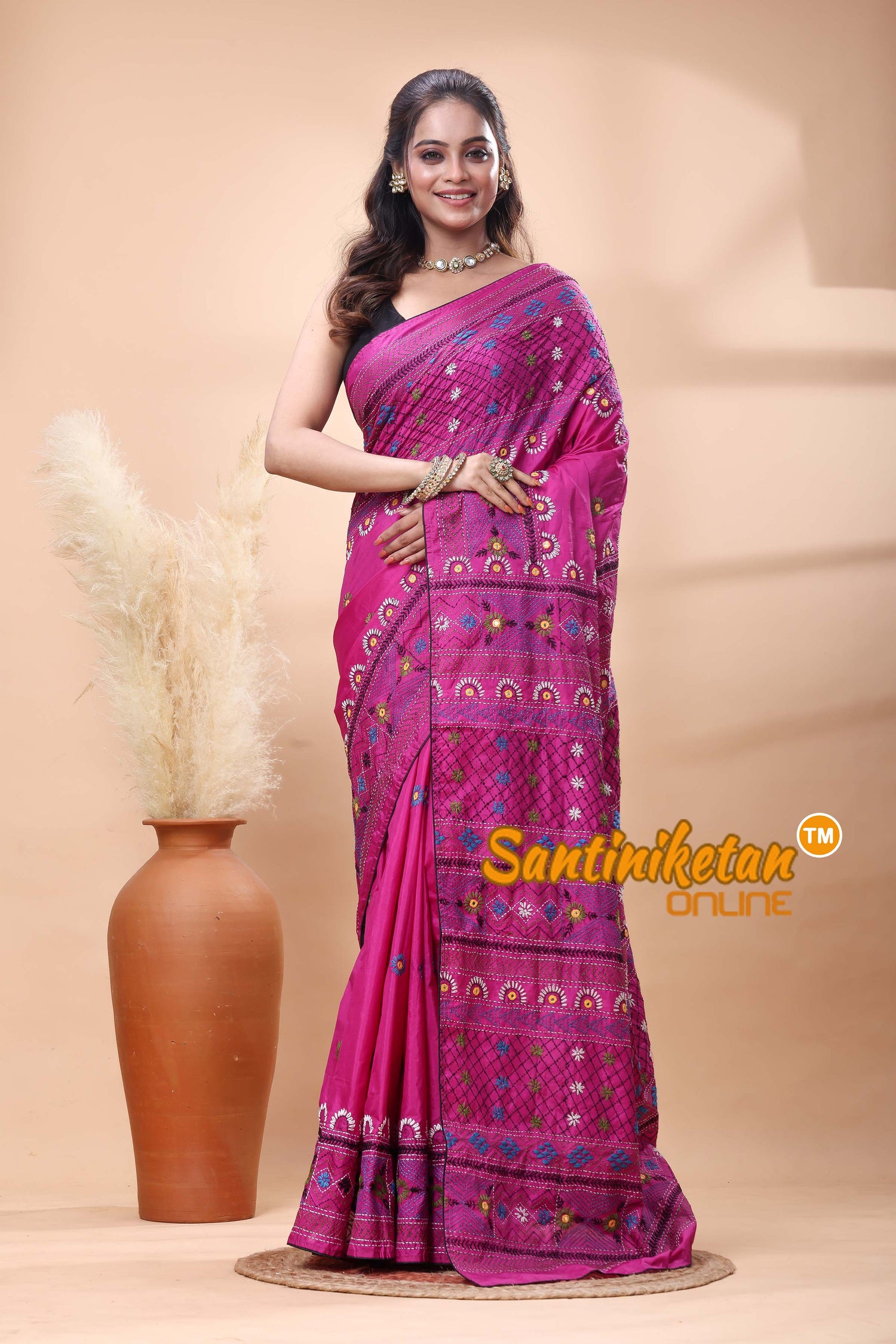 Bangalore Silk Lambani Stitch Saree
