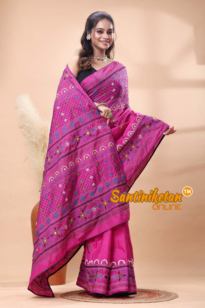Bangalore Silk Lambani Stitch Saree