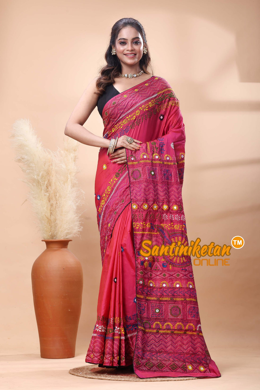 Bangalore Silk Lambani Stitch Saree