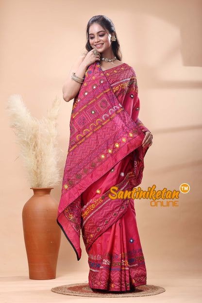 Bangalore Silk Lambani Stitch Saree